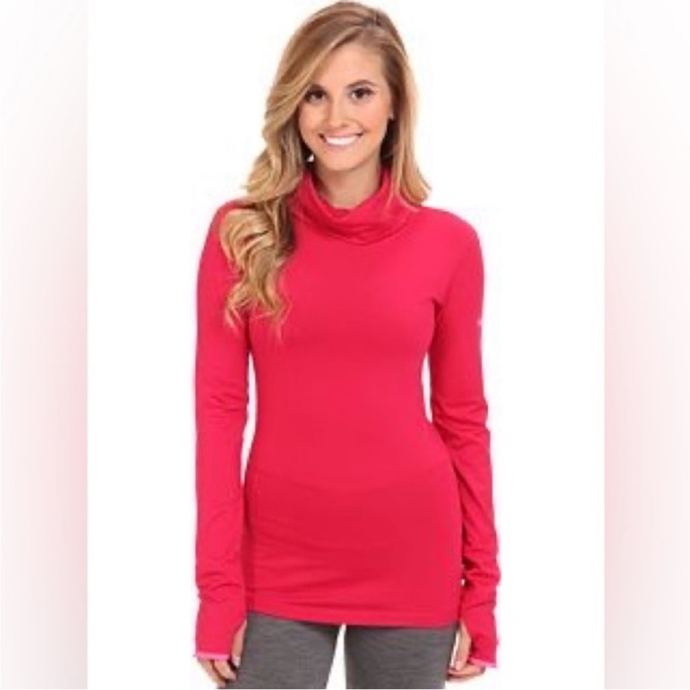 Nike Dri-Fir Hyperwarm Infinity Training Turtleneck Top Neon Pink Size Small